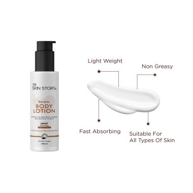 The Skin Story: Keratin Body Lotion , Smart Technology , UV Protection - 100 ml
