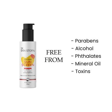 The Skin Story: Moringa Sunscreen - UVA & UVB Broad Spectrum Protection - Non Sticky - SPF 50+ - 100 gm