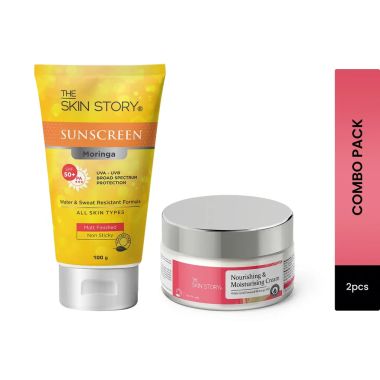 The Skin Story: Suncare Essentials (Nourishing & Moisturising Cream - 50g + Moringa Sunscreen - SPF 50 + - 100 gm )
