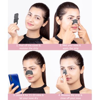 Priveda: Deep Cleansing Charcoal Nose Strip - Pack of 4