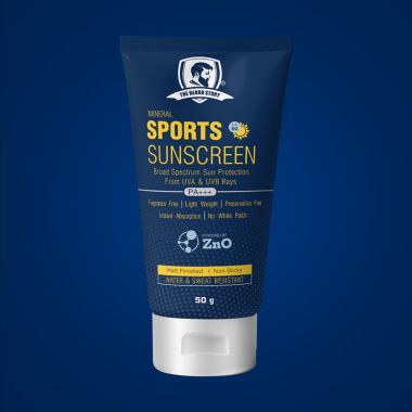 The Beard Story: Mineral Sports Sunscreen With Zinc Oxide - Broad Spectrum Protection from UVA & UVB Rays - 50 gm