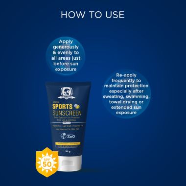 The Beard Story: Mineral Sports Sunscreen With Zinc Oxide - Broad Spectrum Protection from UVA & UVB Rays - 50 gm
