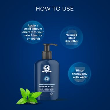 The Beard Story: Mens 2-in-1 Energy Blast , Hair & Body Wash - 200 ml