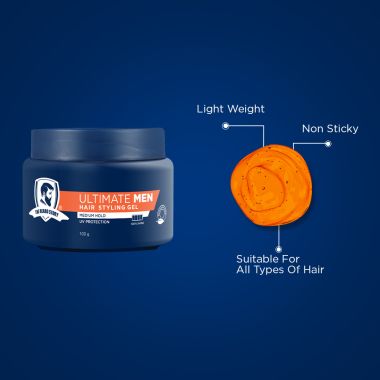 The Beard Story: Hair Styling Gel For Medium Hold, UV Protection , 100 % Shine - 100 gm