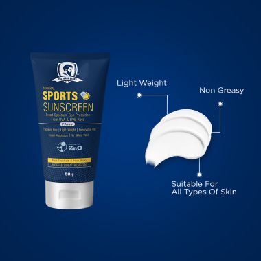 The Beard Story: Mineral Sports Sunscreen With Zinc Oxide - Broad Spectrum Protection from UVA & UVB Rays - 50 gm