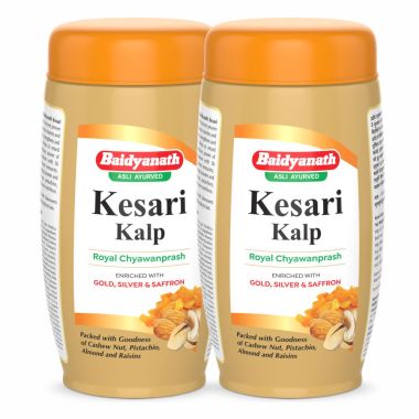 Baidyanath: Kesari Kalp Chyawanprash | Natural Immunity Booster |Enriched with Gold, Silver and saffron - Pack Of 2 (1kg Each)