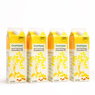 Gramiyaa: Wood Cold Pressed Groundnut Oil (Peanut Oil) - 4 Ltr