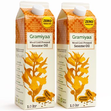 Gramiyaa: Wood Cold Pressed Black Sesame Oil - 2 Ltr