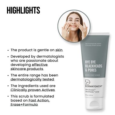 Dermatouch: Bye Bye Blackheads & Pores Scrub - 100gm