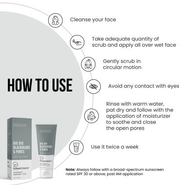 Dermatouch: Bye Bye Blackheads & Pores Scrub - 100gm