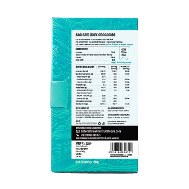 The Whole Truth: Dark Chocolate - Sea-Salt (Pack of 3) - No Added Sugar - Sweetened Only with Dates - 79% Cocoa - 29% Dates - 1% Seasalt