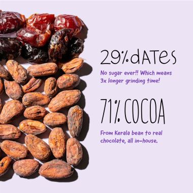 The Whole Truth: 71% Dark Chocolate - (Pack of 3) - No Added Sugar - Sweetened Only with dates - 71% Cocoa - 29% Dates