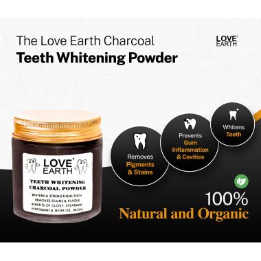 Love Earth: Charcoal Teeth Whitening Powder - 50gm