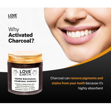 Love Earth: Charcoal Teeth Whitening Powder - 50gm