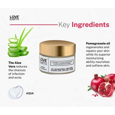 Love Earth: Vitamin C and Glutathione Glow Sleeping Mask - 50gm
