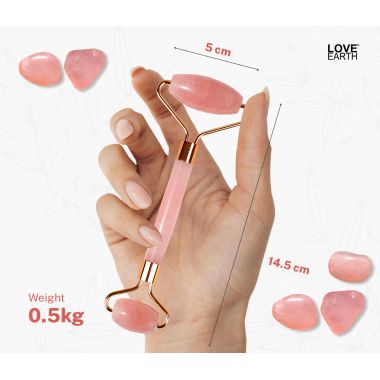 Love Earth: Rose Quartz Face Roller - 100gm