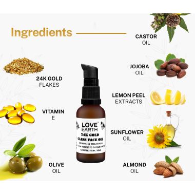 Love Earth: 24K Gold Glass Face Oil - 30ml