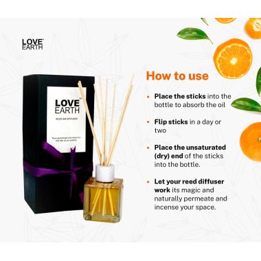 Love Earth: Reed Diffuser (Tangerine) - 30ml