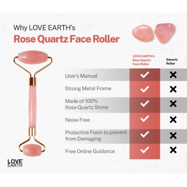 Love Earth: Rose Quartz Face Roller - 100gm