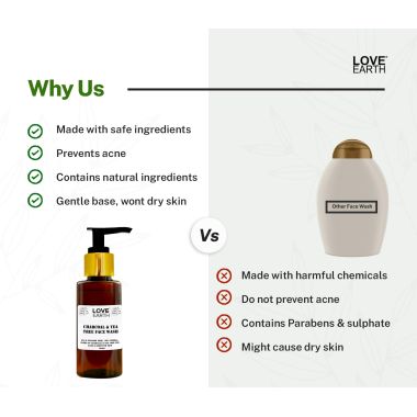 Love Earth: Charcoal Tea Tree Face Wash - 100ml