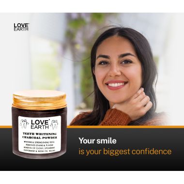 Love Earth: Charcoal Teeth Whitening Powder - 50gm