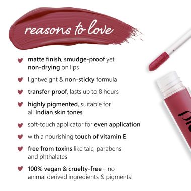 Plum: Plum Matte In Heaven Liquid Lipstick (Lychee-licious - 121) - 4.5ml