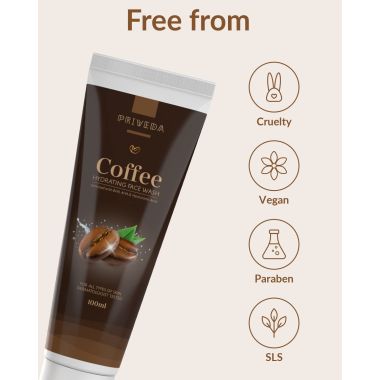 Priveda: Daily-Use Hydrating Coffee Face Wash - 100ml| For All Skin | Suitable For Both Women And Men