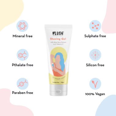 Plush: Plush Sensitive Shaving Kit for Women - 1 Irritation-Free 5-Blade Razor with Aloe Vera Lubricating Strip for Hair Removal & 1 All Natural Shaving Gel