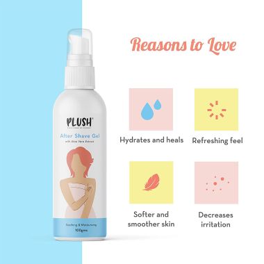 Plush: All Natural After Shave Gel for Women with Aloe Vera For Normal - Sensitive Skin - 100gm