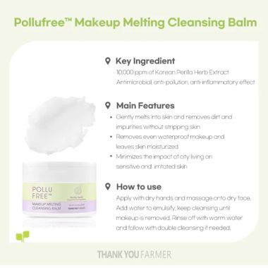 Thank You Farmer: Pollufree Makeup Melting Cleansing Balm - 90ml