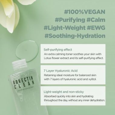 Rovectin: Clean Lotus Water Calming Toner - 200ml