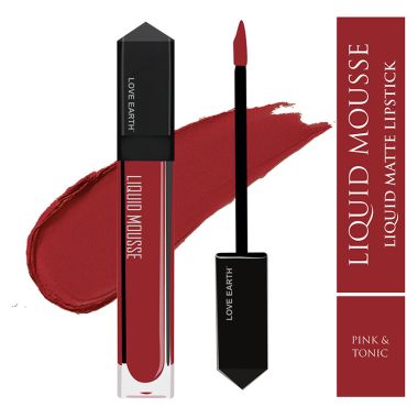 Love Earth: Liquid Mousse Lipstick - Pink & Tonic Matte Finish  - 6ml
