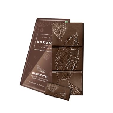 Kokomae: Belgian Dark Chocolate with Orange Peel - 50 gm