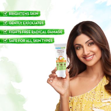 Mamaearth: Vitamin C Face Scrub with Vitamin C and Walnut - 100gm