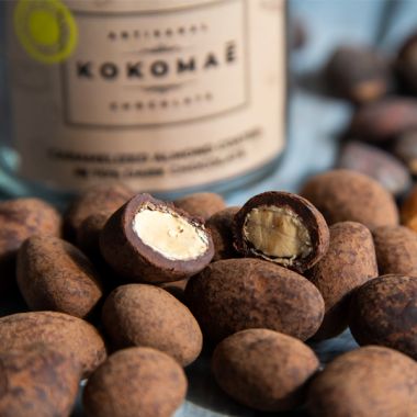 Kokomae: Caramalised Almonds in Dark Chocolate - 85 gm