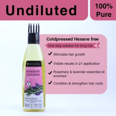 Soulflower: Rosemary Lavender Healthy Hair Oil For Unisex - 120ml