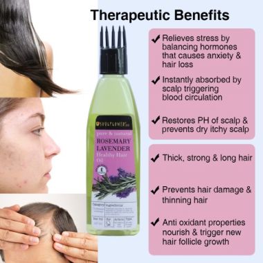 Soulflower: Rosemary Lavender Healthy Hair Oil For Unisex - 120ml