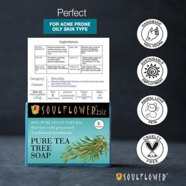 Soulflower: Pure Tea Tree Soap - 150g