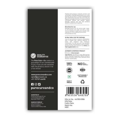 PURECURE+CO: Hair Neelibringadi Oil - 100ml