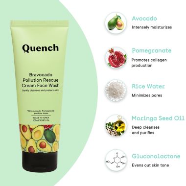 Quench Botanics: Bravocado Pollution Rescue Cream Face Wash - 100ml