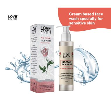 Love Earth: No Foam Face Wash for Normal to Sensitive Skin Gentle Skin Cleanser - 100ml