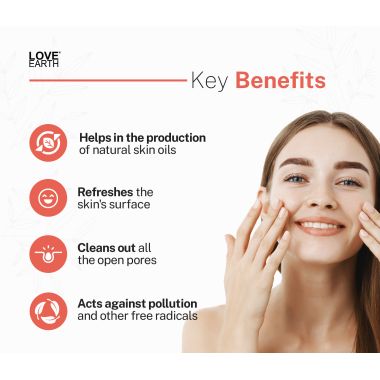 Love Earth: No Foam Face Wash for Normal to Sensitive Skin Gentle Skin Cleanser - 100ml