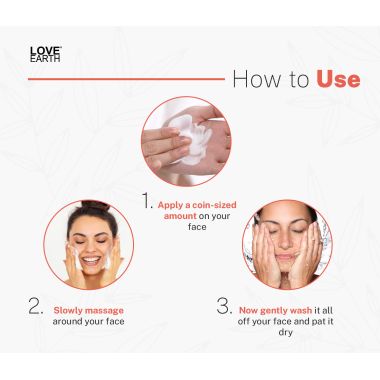 Love Earth: No Foam Face Wash for Normal to Sensitive Skin Gentle Skin Cleanser - 100ml