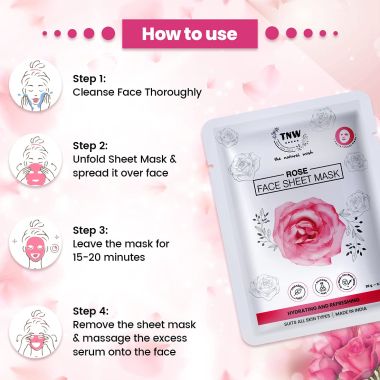 TNW - The Natural Wash: Rose Face Sheet Mask (Hydrating & Refreshing) - 20gm