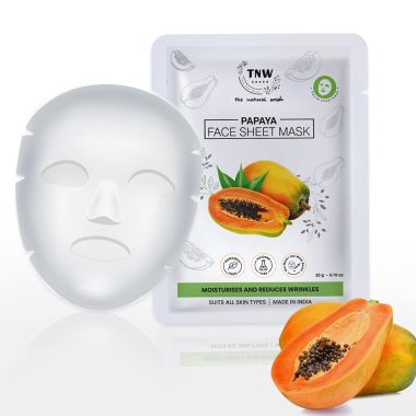 TNW - The Natural Wash: Papaya Face Sheet Mask (Moisturises & Reduces Wrinkles - 20gm