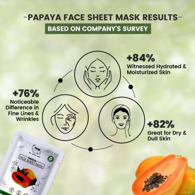 TNW - The Natural Wash: Papaya Face Sheet Mask (Moisturises & Reduces Wrinkles - 20gm