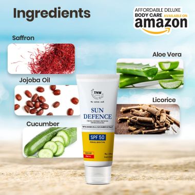 TNW - The Natural Wash: Sun Defence SPF 50 Cream (Paraben Free) - 50gm