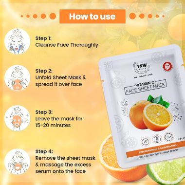 TNW - The Natural Wash: Vitamin C Face Sheet Mask (Skin Repairing & Illuminating) - 20gm