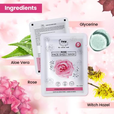 TNW - The Natural Wash: Rose Face Sheet Mask (Hydrating & Refreshing) - 20gm