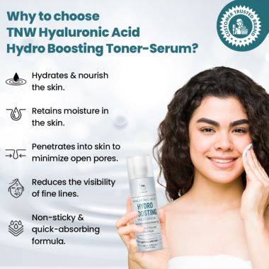 TNW - The Natural Wash: Hyaluronic Acid Hydro Boosting Toner-Serum For Hydrating & Glowing Skin- 100ml